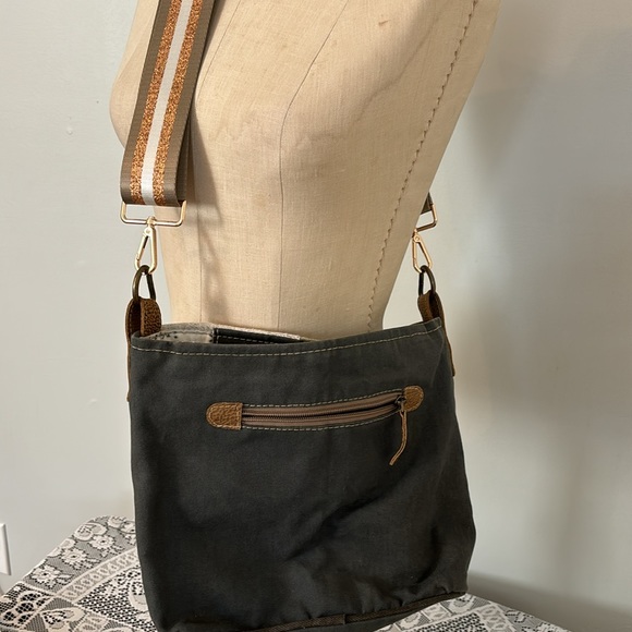 Maya Handbag - cowhide and canvas - Picture 3 of 5